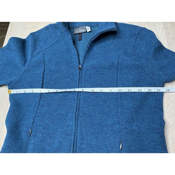 Ibex Reese Merino Wool Sweater Jacket in Blue Women's Size Small - Picture 6 of 7
